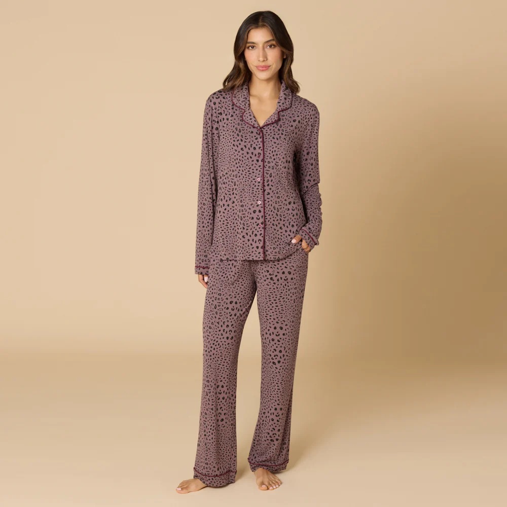 Softies Aria - Slim Notch Collar PJ Set in Wild Driftwood, Size Small